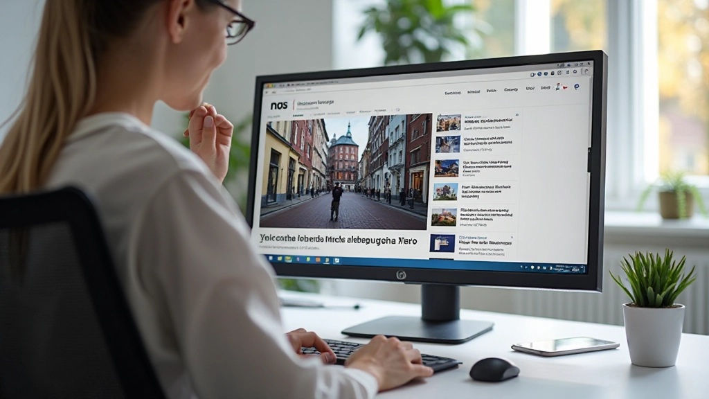 Nederlandse nieuwswebsite op desktop scherm, leesmode ingeschakeld, artikel over dagelijks nieuws