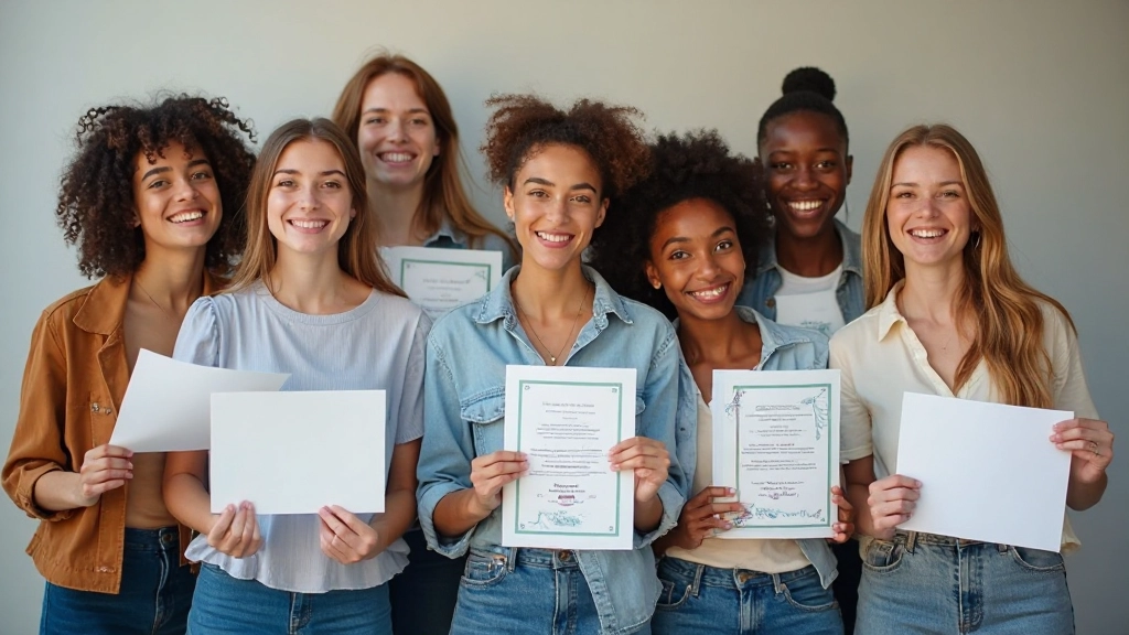 Succesvolle leerlingen die hun Nederlands examencertificaten tonen