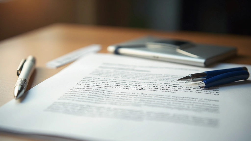 Voorbeeld formele Nederlandse brief op papier, uitgeprint, bureau setup, professioneel