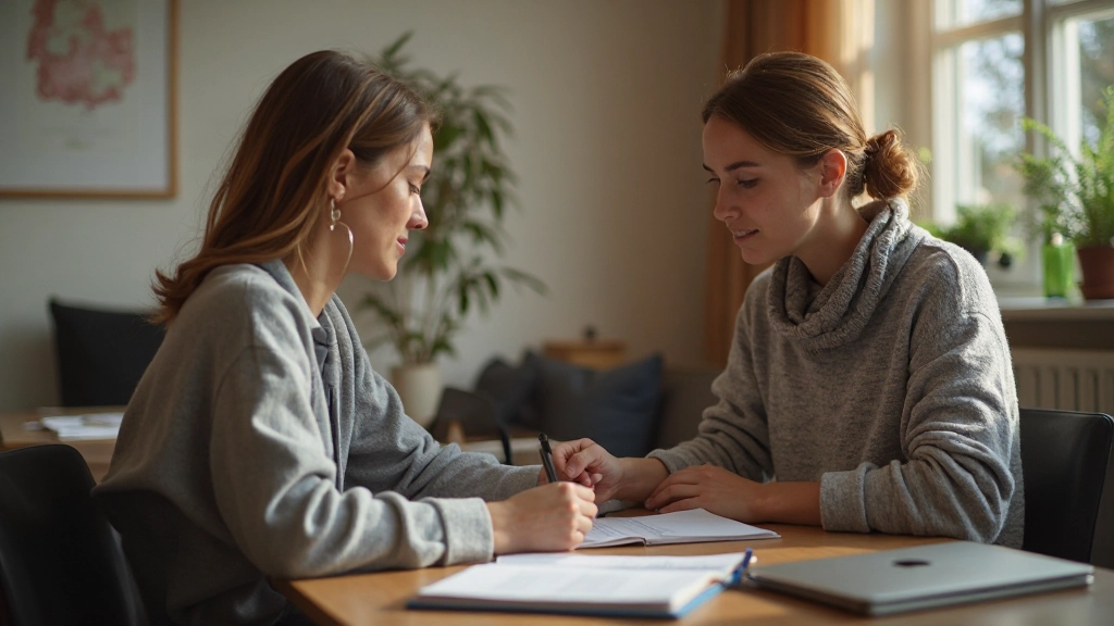 Leraar helpt student met Nederlands